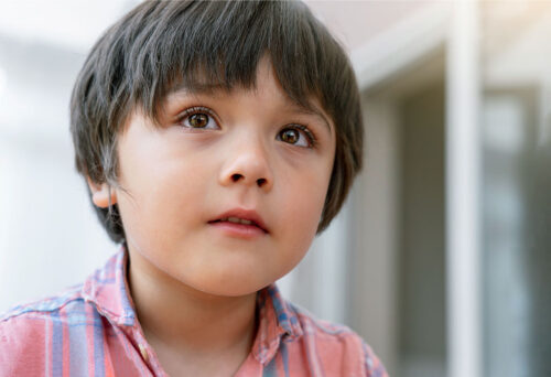 4 Year Old Boy in Striped Shirt